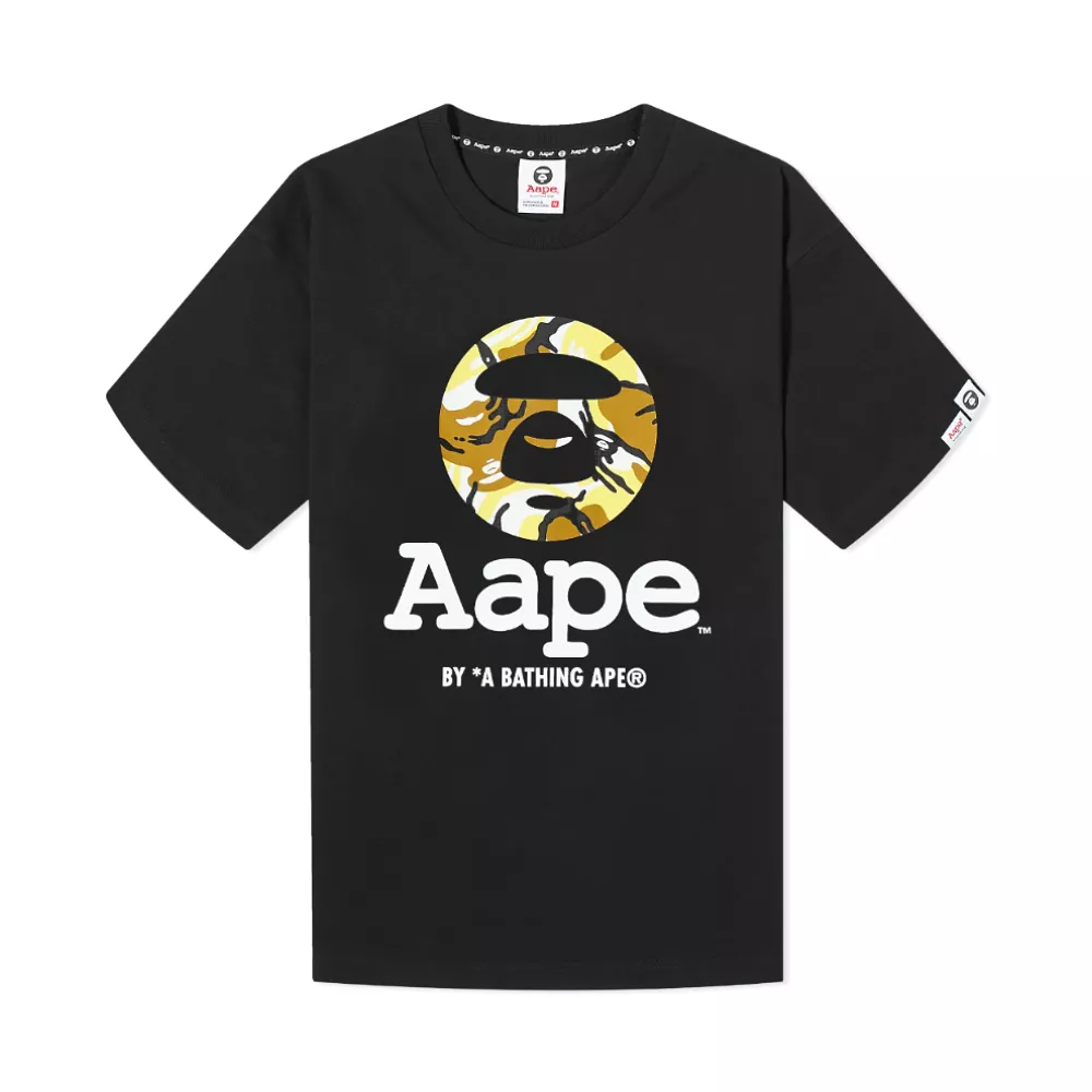 AAPE By A Bathing Ape OG Moonface New Yem Camo T-Shirt Black