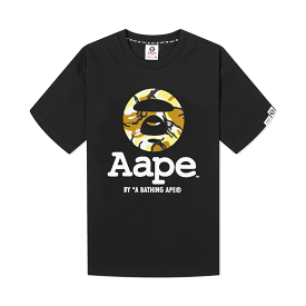 AAPE By A Bathing Ape OG Moonface New Yem Camo T-Shirt Black