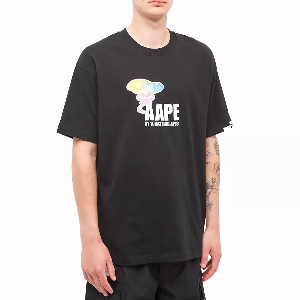 AAPE By A Bathing Ape Peace Smoke T-Shirt Black