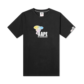 AAPE By A Bathing Ape Peace Smoke T-Shirt Black