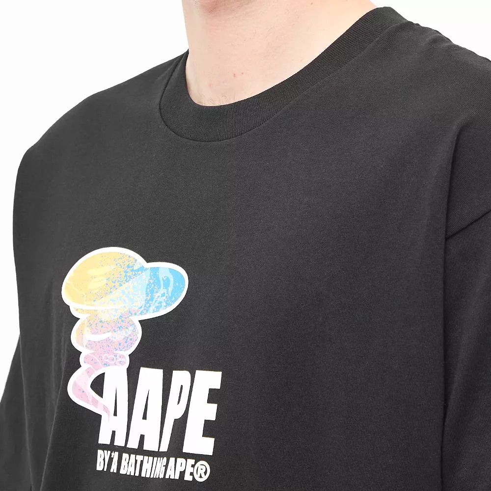 AAPE By A Bathing Ape Peace Smoke T-Shirt Black