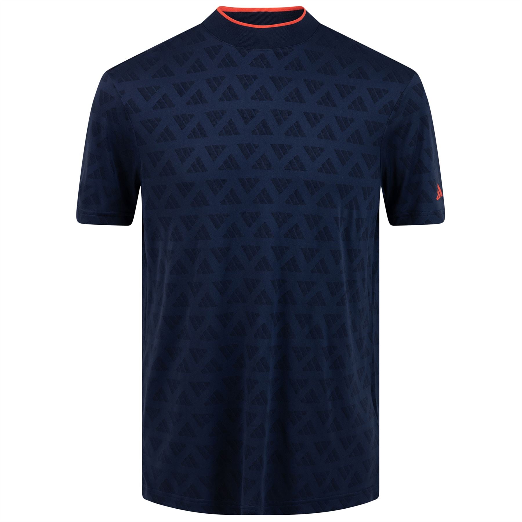 Adi Mock Neck Jacquard Polo Black/Collegiate Navy - W23