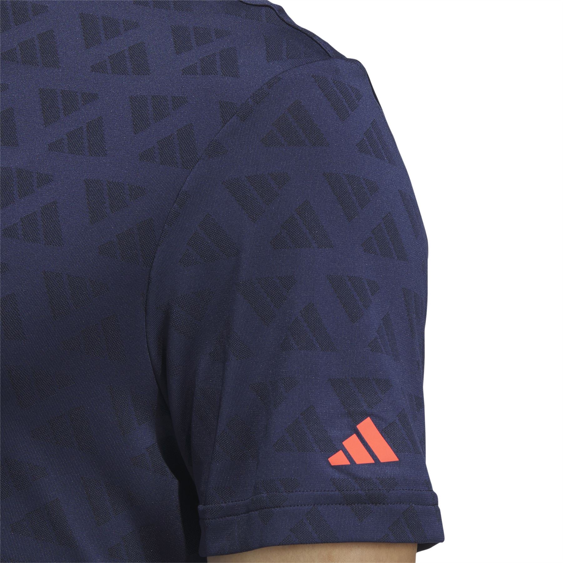 Adi Mock Neck Jacquard Polo Black/Collegiate Navy - W23