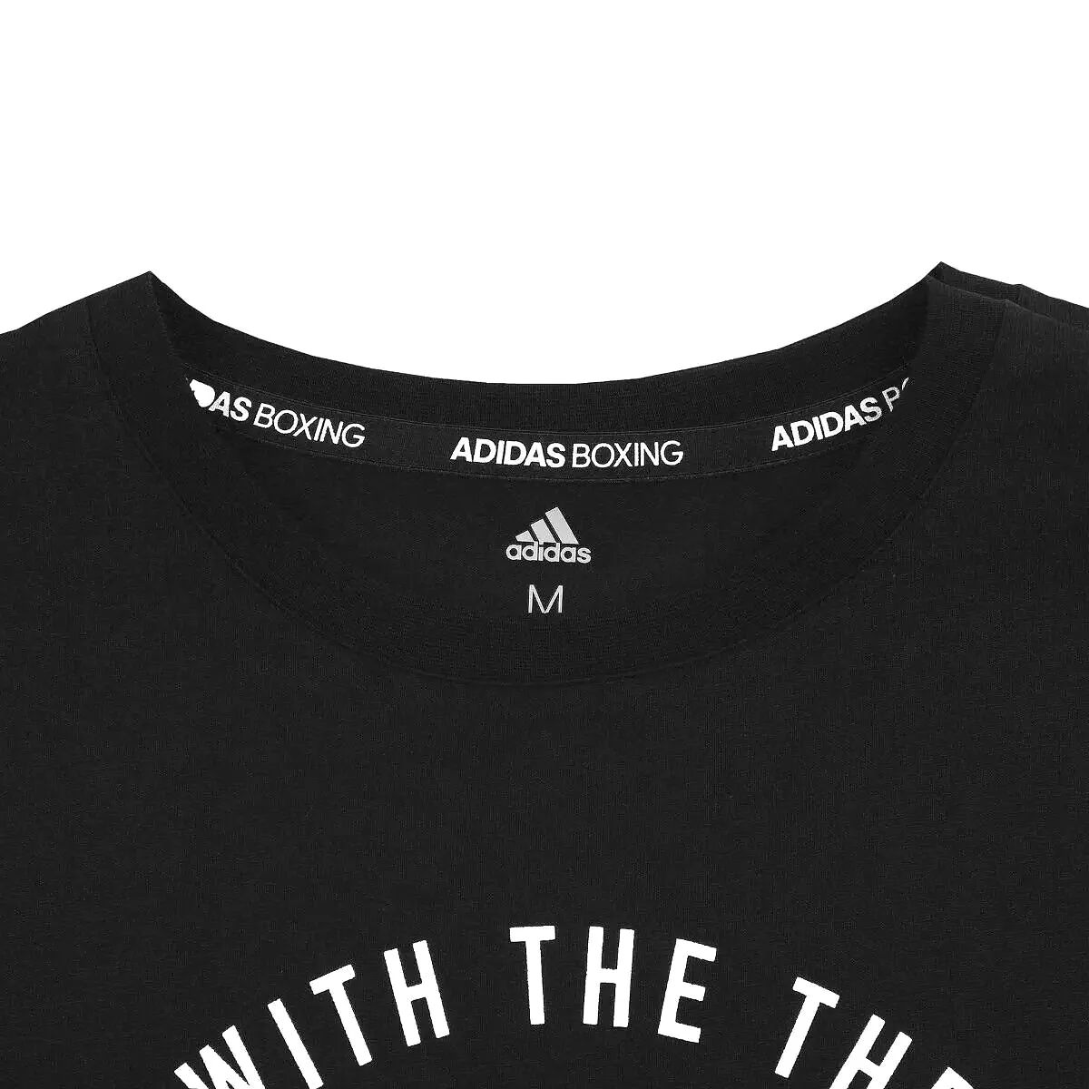 adidas Boxing Logo T-Shirt Black White 100% Cotton