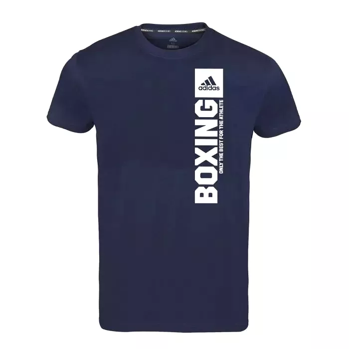 adidas Mens Boxing T-Shirt Black White Grey Blue