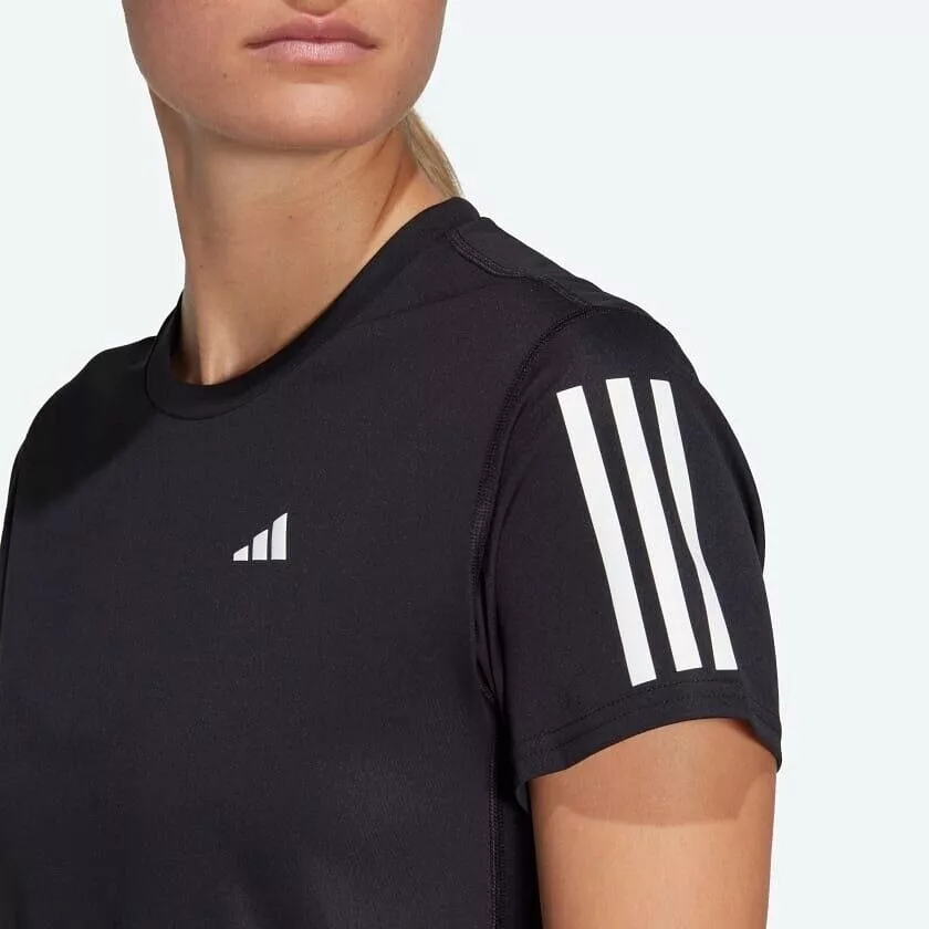 adidas Own The Run Womens Running T-Shirt Black Breathable Top Aeroready