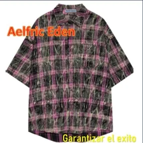 Aelfric Eden  |Other Plaid Patterns Unisex Street Style Short Sleeves