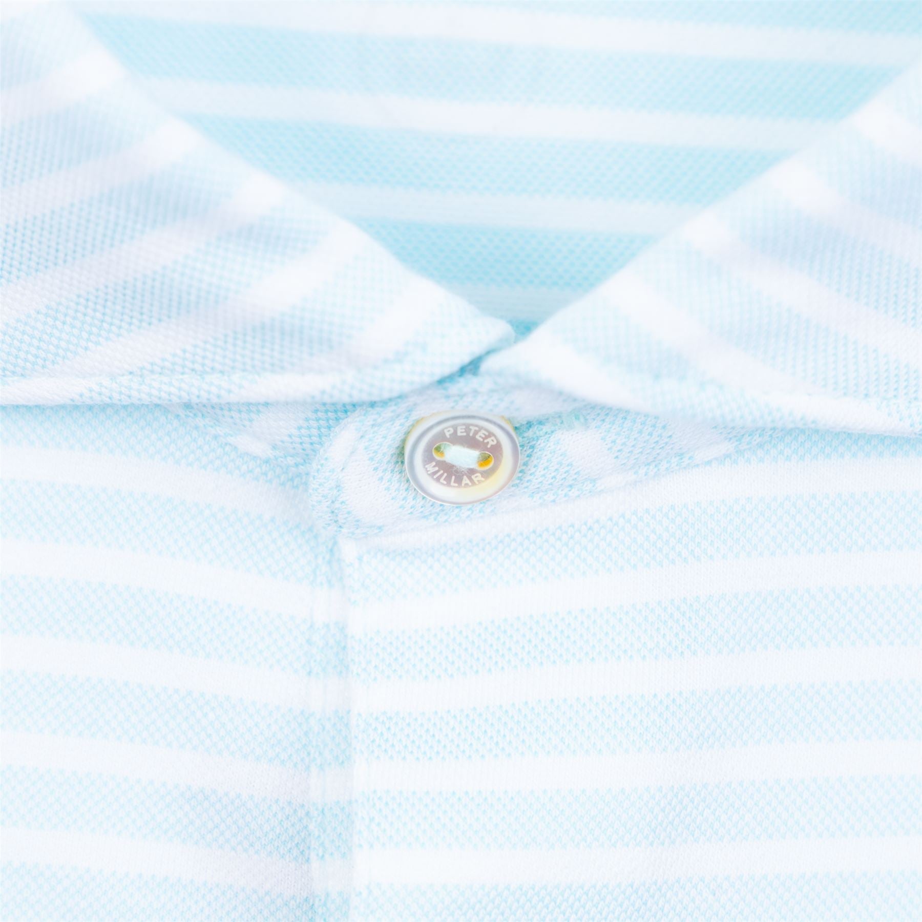 Albatross Tailored Fit Cotton Pique Polo Iced Aqua Blue - SS24