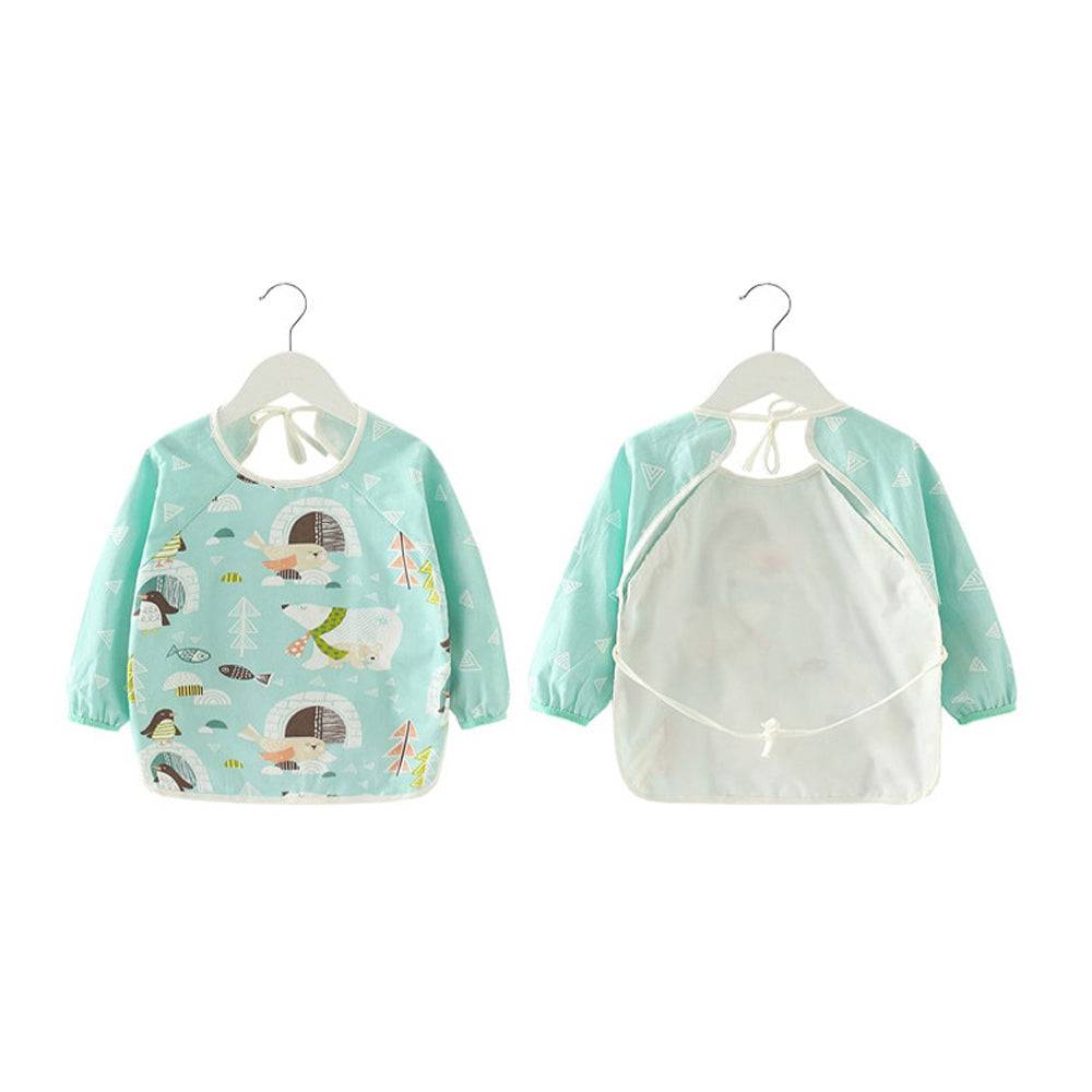 Baby Long Sleeve Apron Smock Bib Blue Forest