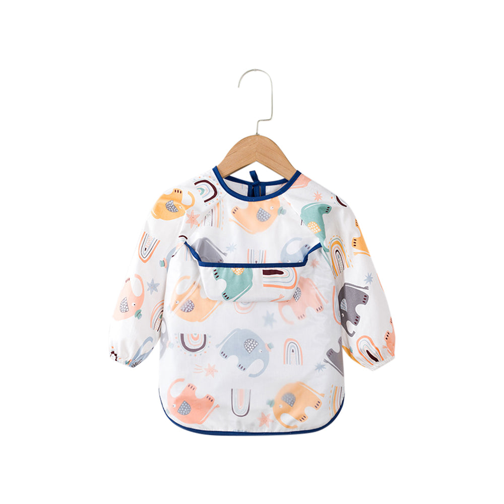 Baby Long Sleeve Apron Smock Bib Circus Elephants