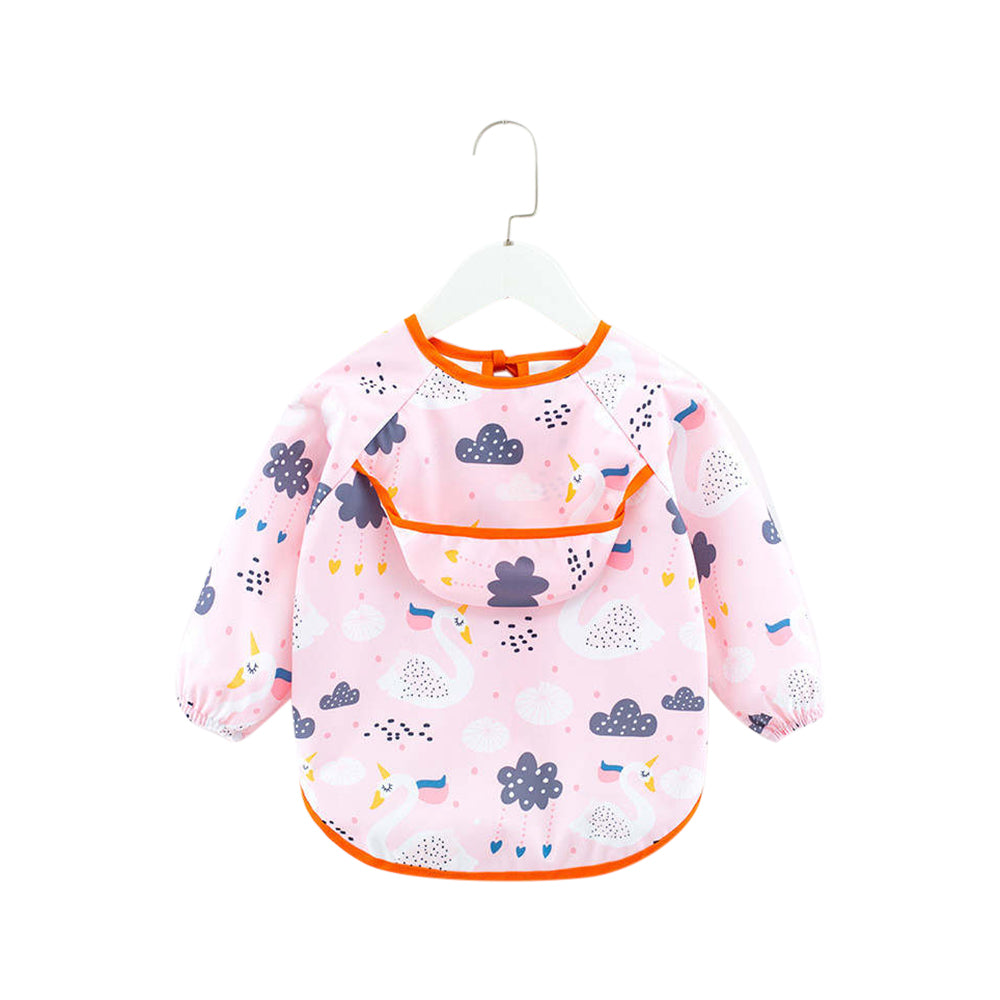 Baby Long Sleeve Apron Smock Bib Enchanted Swans