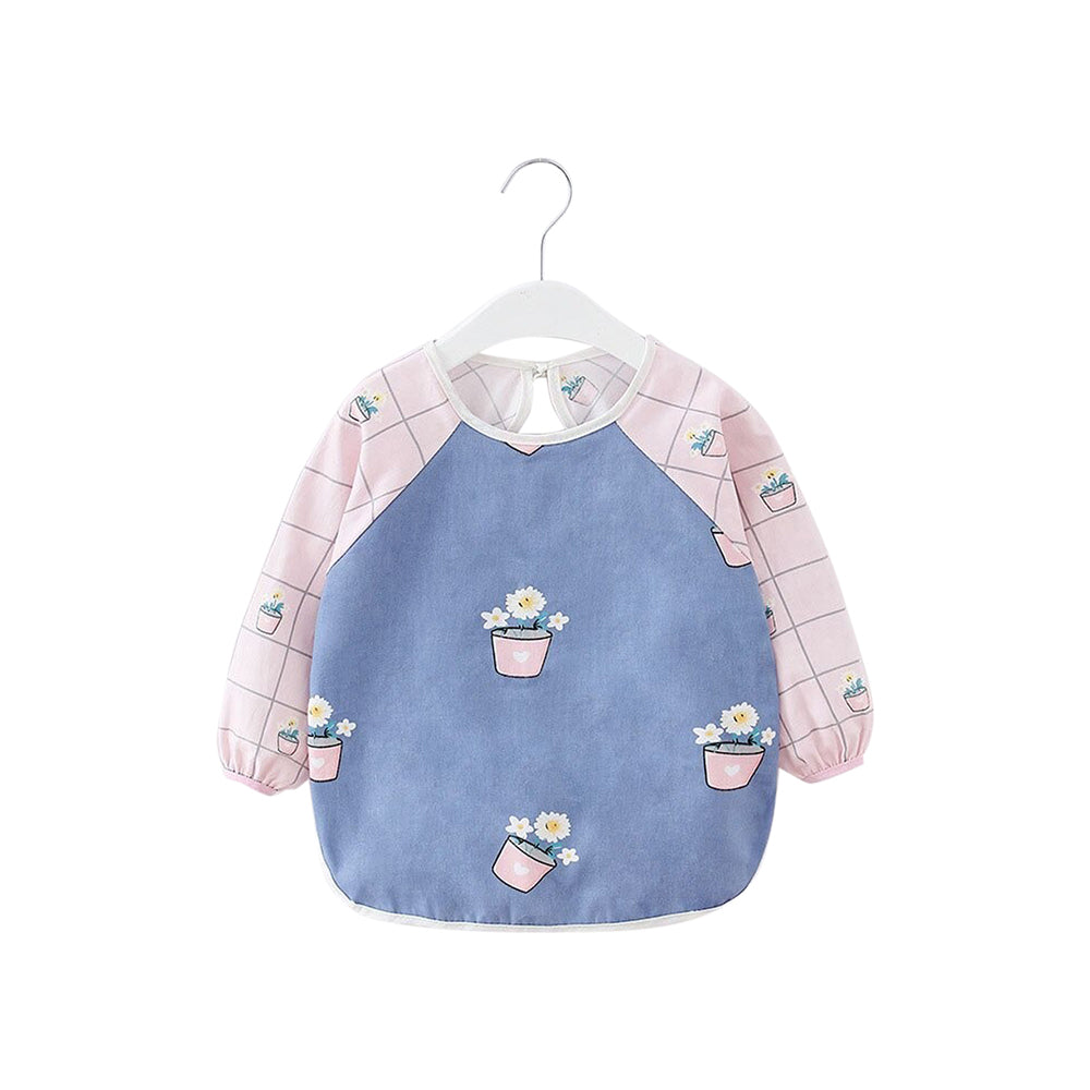 Baby Long Sleeve Apron Smock Bib Flower Pots