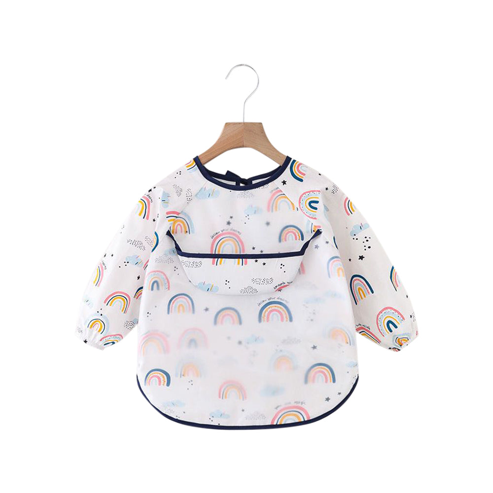 Baby Long Sleeve Apron Smock Bib Over The Rainbow