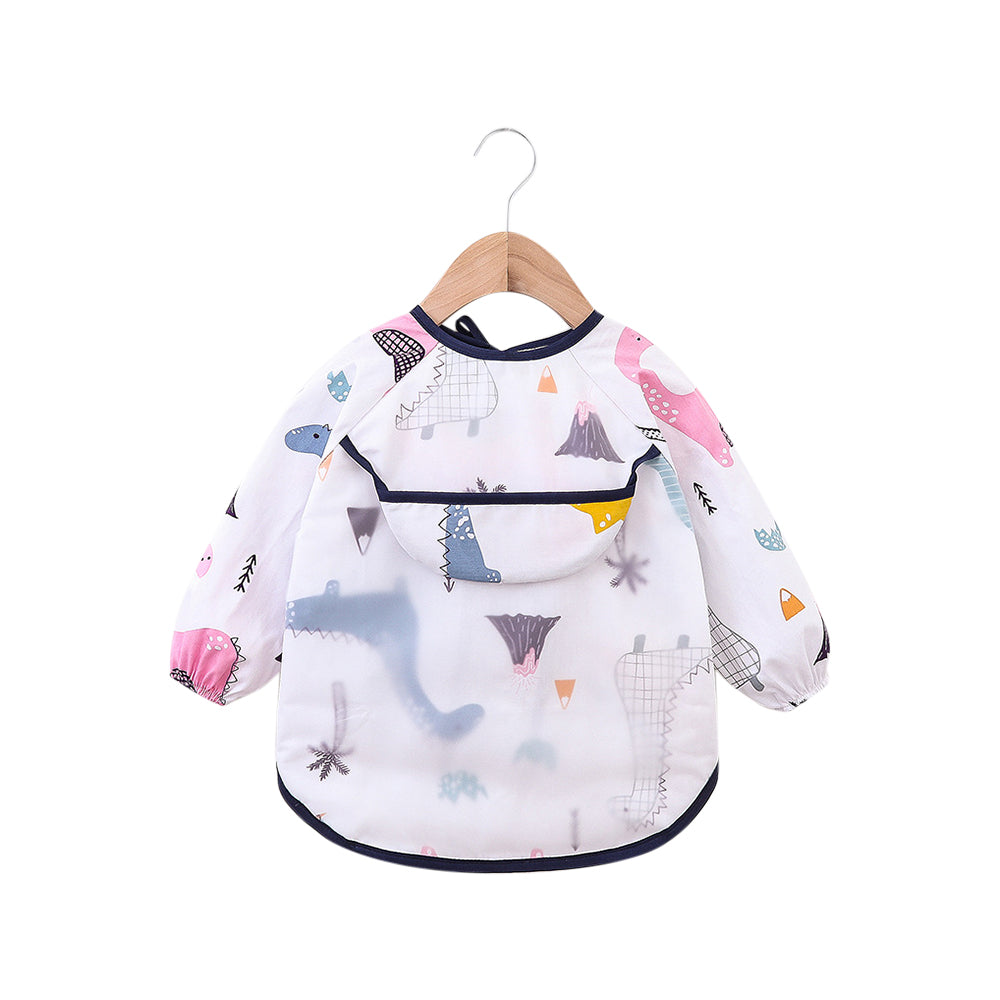 Baby Long Sleeve Apron Smock Bib Pink T-Rex