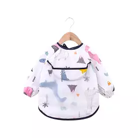 Baby Long Sleeve Apron Smock Bib Pink T-Rex