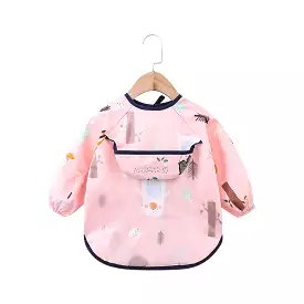 Baby Long Sleeve Apron Smock Bib Pink Woodlands