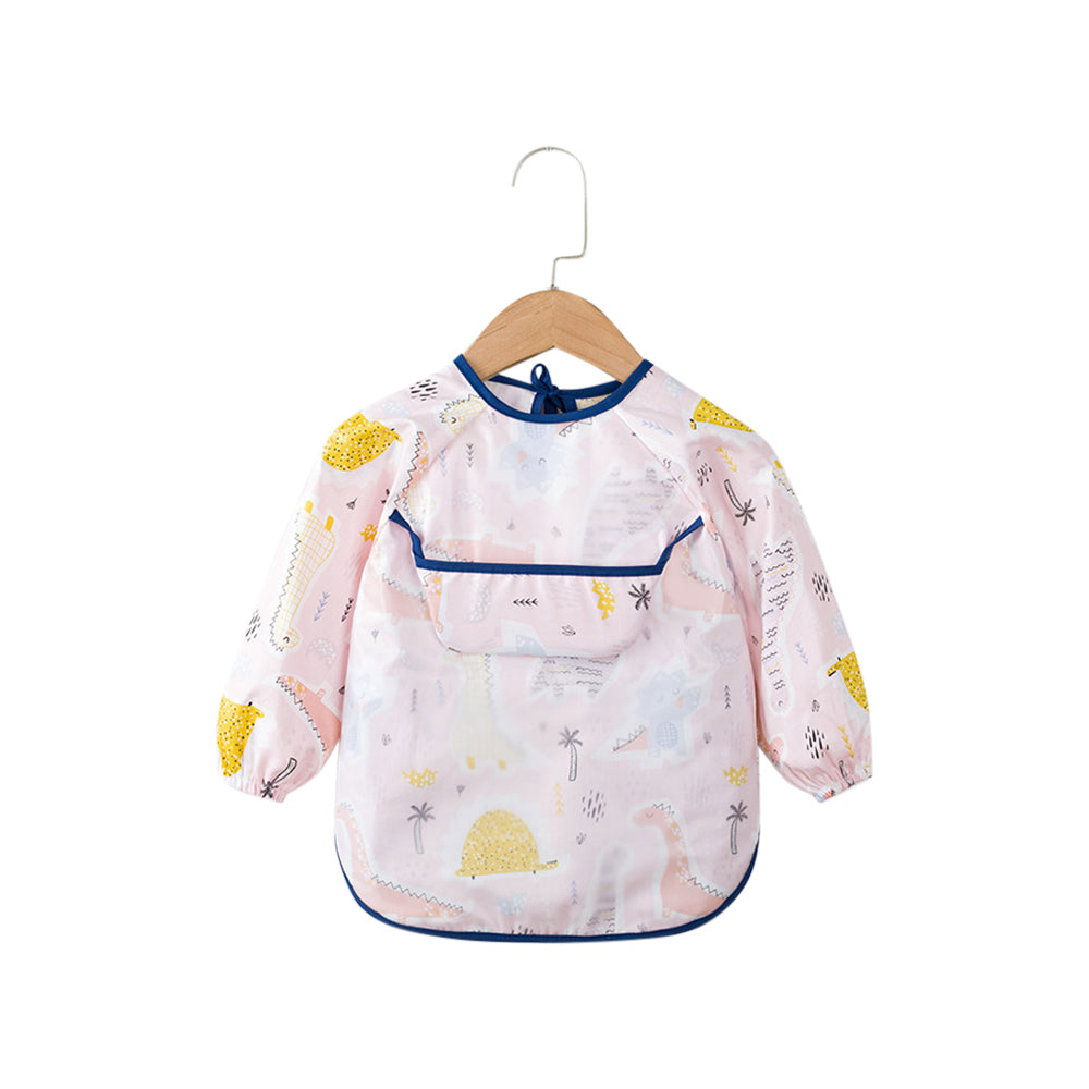 Baby Long Sleeve Apron Smock Bib Pretty Dinosaurs