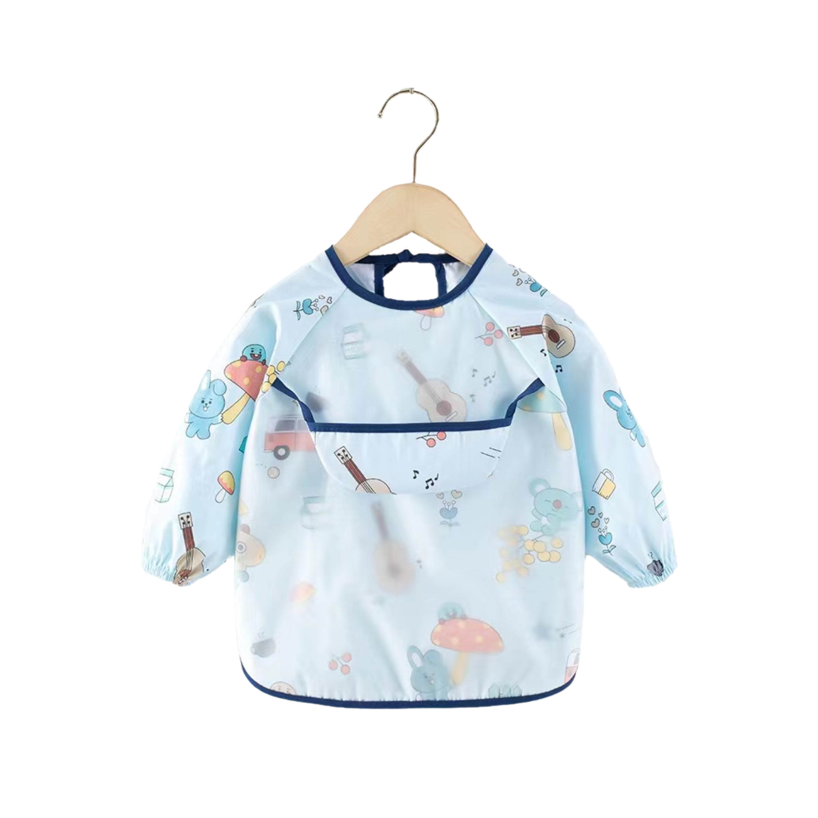 Baby Long Sleeve Apron Smock Bib Strings n' Paws