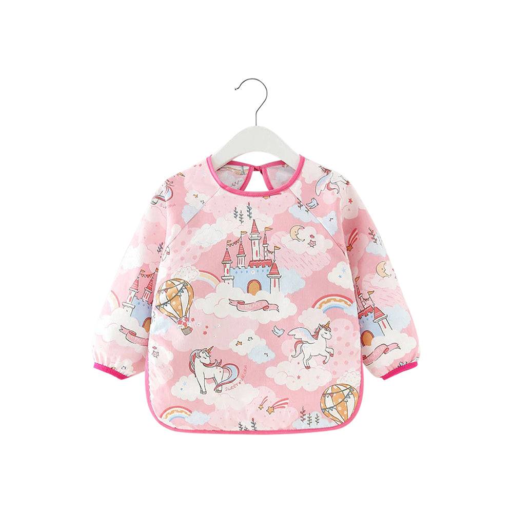 Baby Long Sleeve Apron Smock Bib Unicorns & Castles