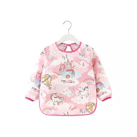 Baby Long Sleeve Apron Smock Bib Unicorns & Castles