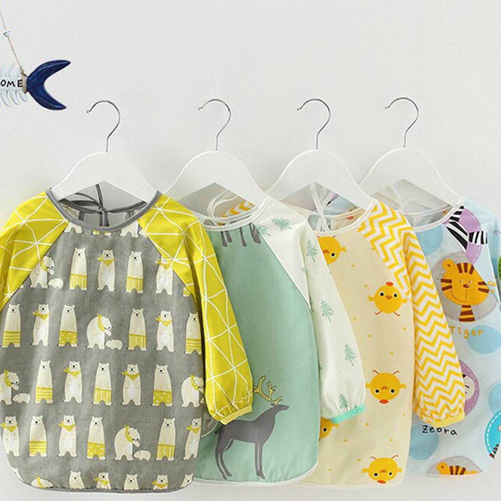 Baby Long Sleeve Apron Smock Bib Yellow Chicks