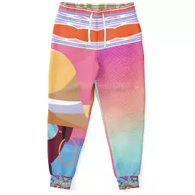 Bahama Mama Pink Ombre Striped Unisex Eco-Poly Joggers