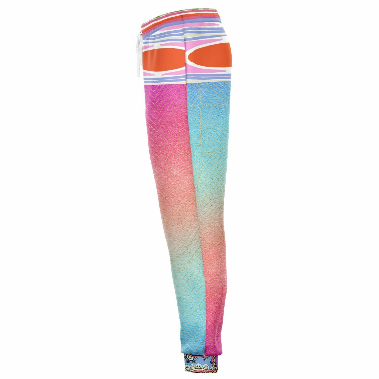 Bahama Mama Pink Ombre Striped Unisex Eco-Poly Joggers