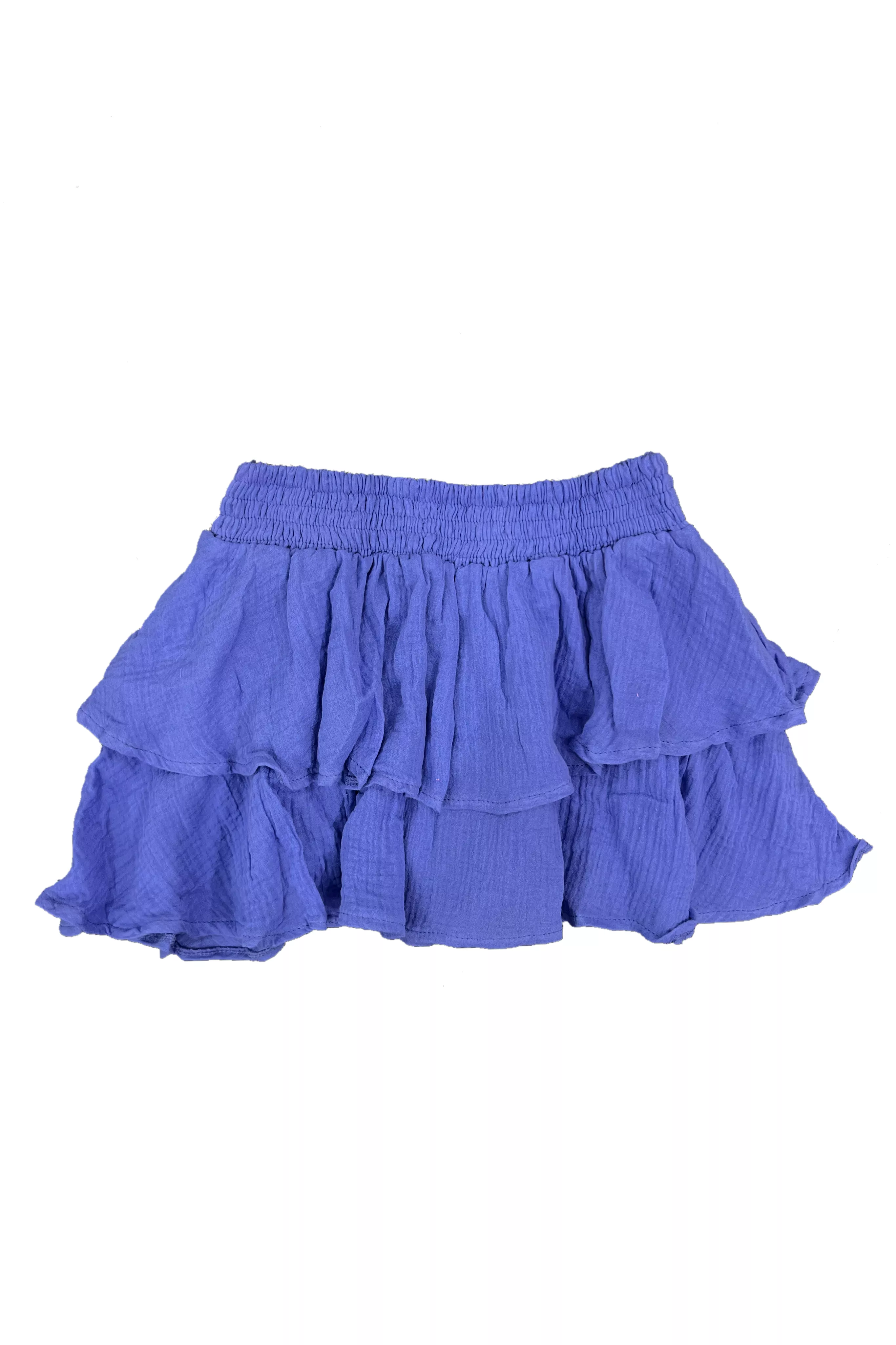 Bandana Blue Gauze Ruffle Skirt