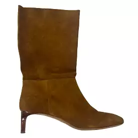 Ba&Sh Tan Suede Kitten Heel Ankle Boots 38