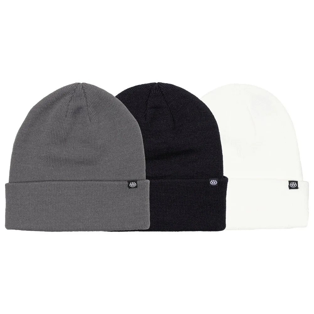 Beanies 686 ---Standard Roll Up Beanie 3 Pack Assorted