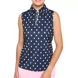 Beyln Key Women's Zip Keystone Sleeveless Polo