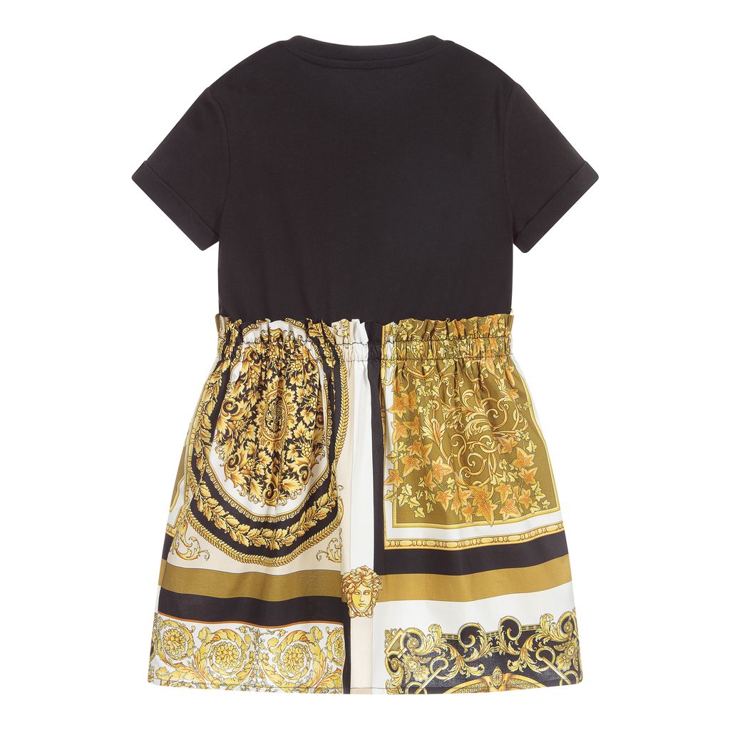 Black & Gold Medusa Print Dress