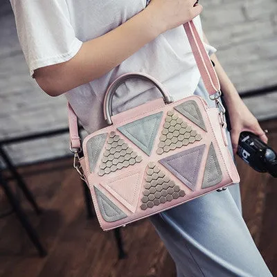 Bolsas Femininas Women Handbag Women Messenger Bags Rivet Triangle Geometry Shoulder Bags Large Bolsas De Ombro