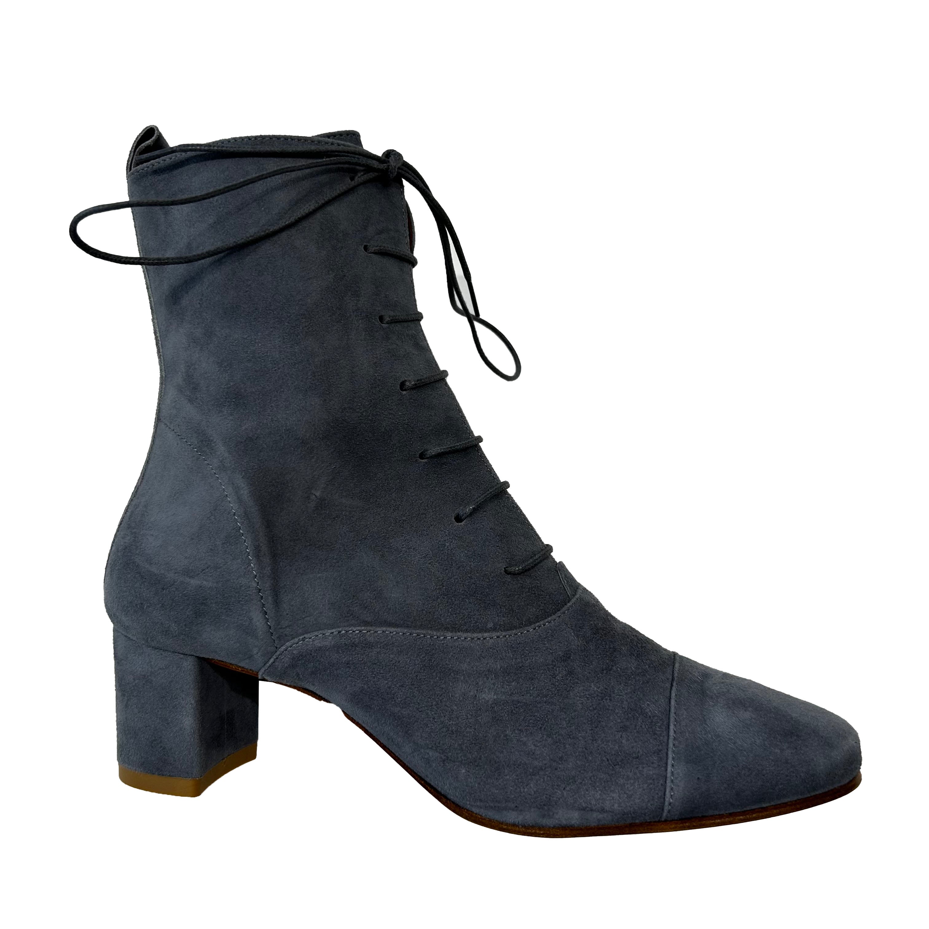 By Far Brand New 385 Blue Grey Suede Ankle Boots 38