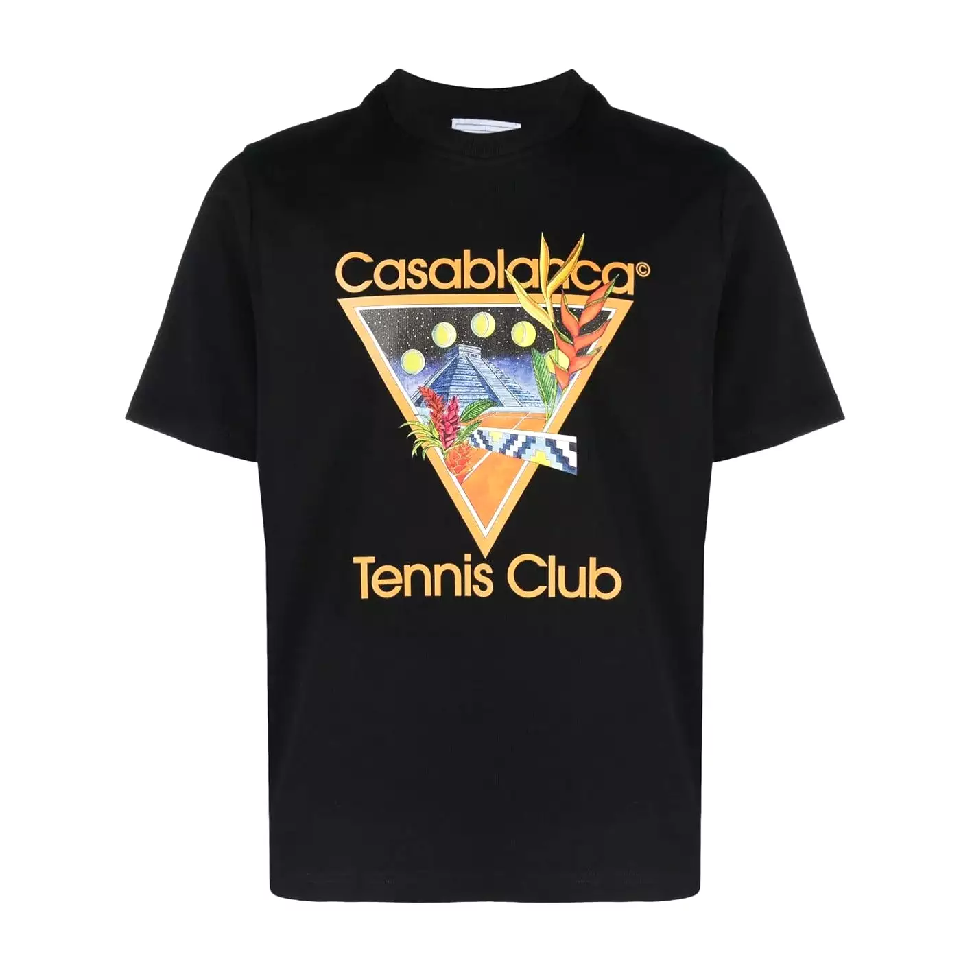 CASABLANCA TENNIS CLUB ICON T-SHIRT BLACK