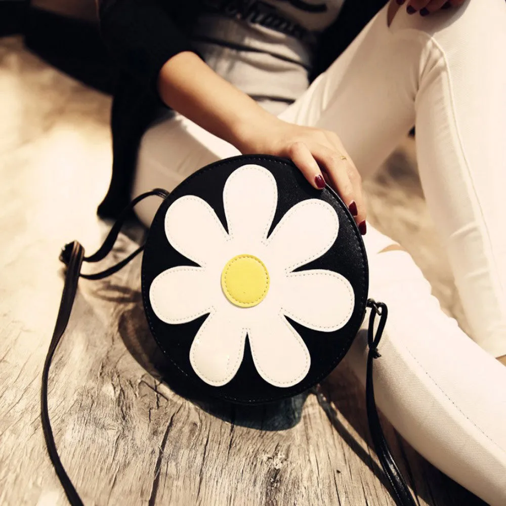 Chain Flower Printind Shoulder Bags Ladies PU Leather Hbags Women Messenger Bags Crossbody Small Bag