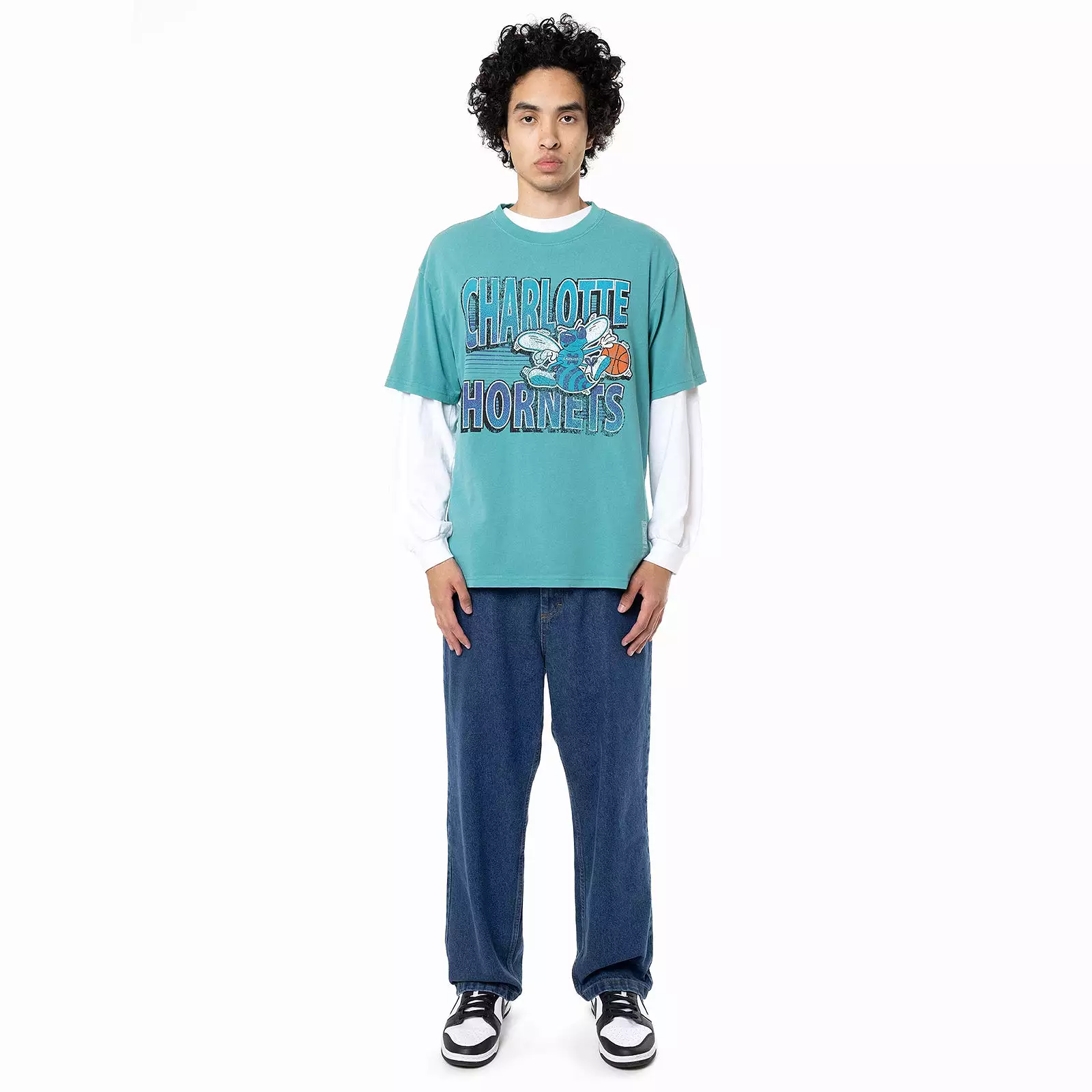 Charlotte Hornets Incline Stack Vintage Tee - Faded Aqua