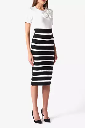 Contrast Striped Bandage Skirt