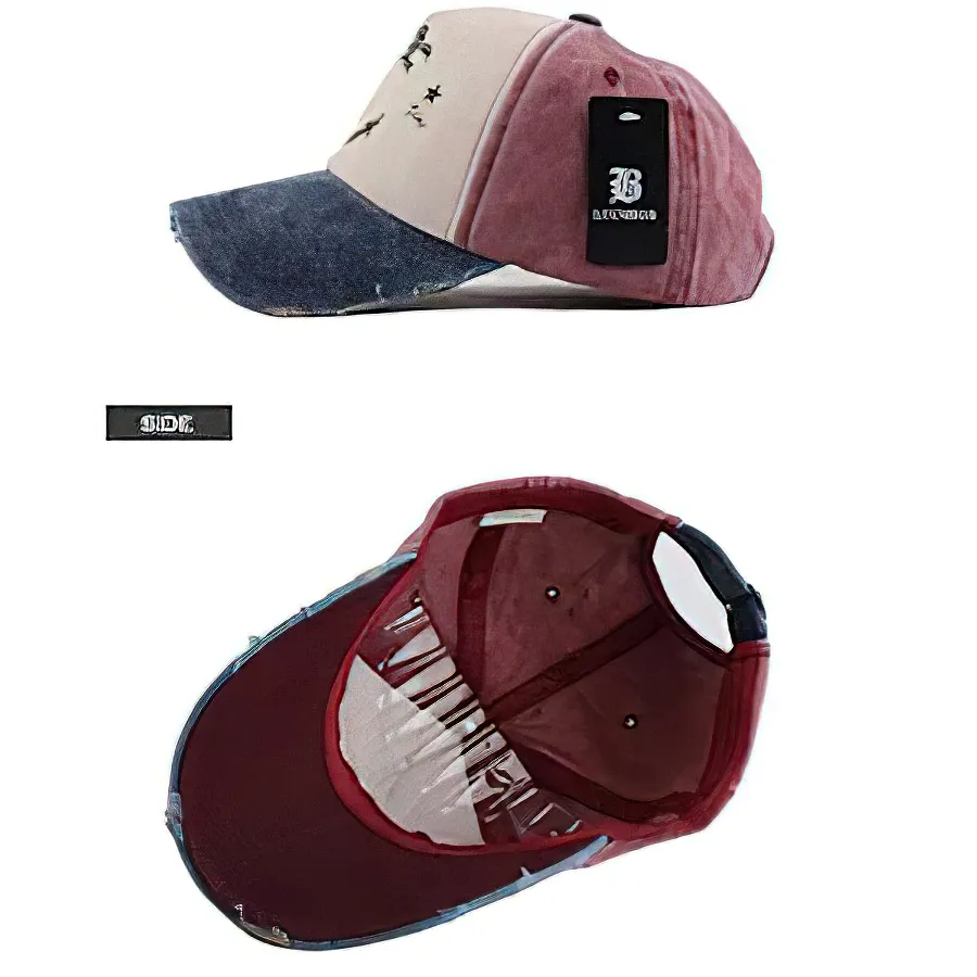 Cotton Baseball Caps With 5 Panels / Fashion Snapback Hats with Ship Anchor Print