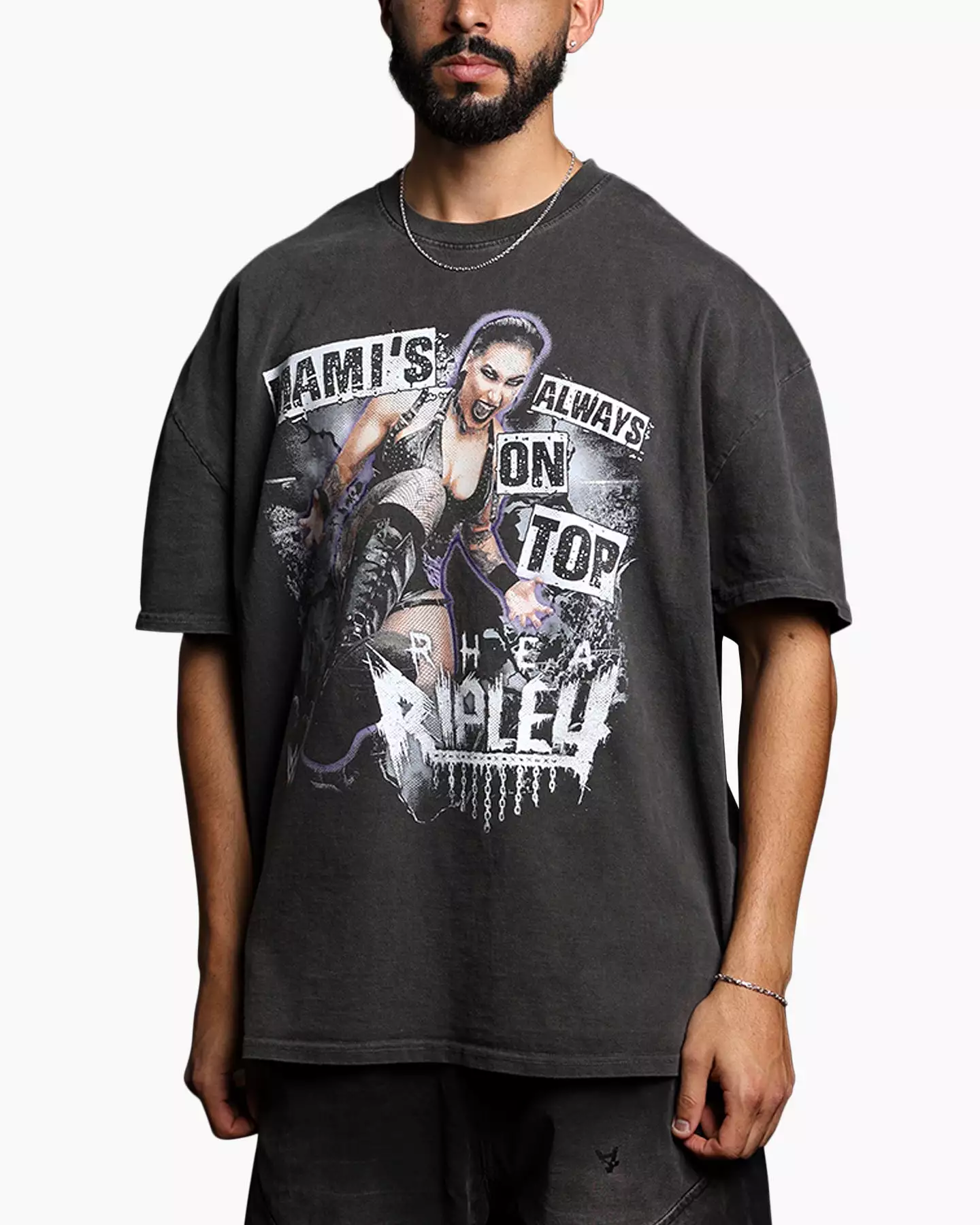 Culture Kings X WWE Rhea Ripley Vintage T-Shirt Black Wash