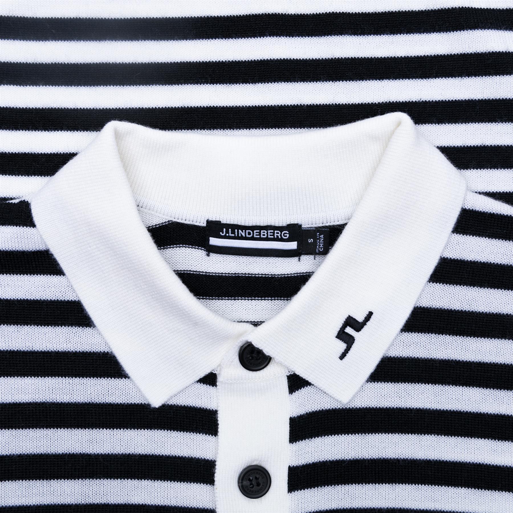 Darrell Stripe Loose Fit Polo Black - W23