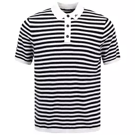 Darrell Stripe Loose Fit Polo Black - W23