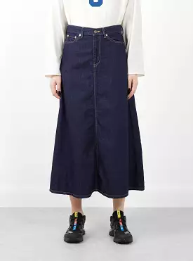 Denim 5-Pocket Maxi Skirt Blue Indigo