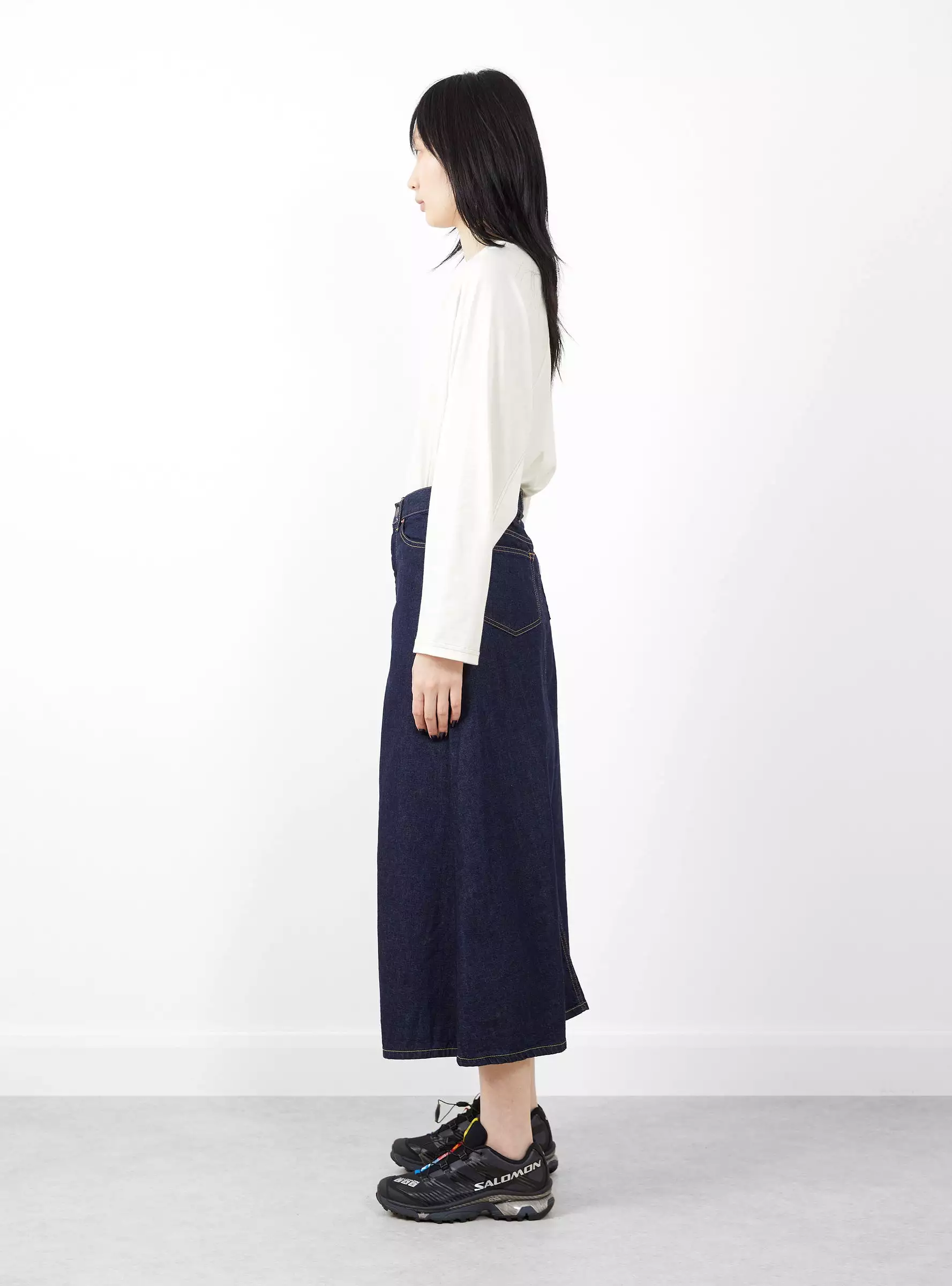 Denim 5-Pocket Maxi Skirt Blue Indigo