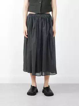 Drawstring Sheer Shirring Skirt Navy