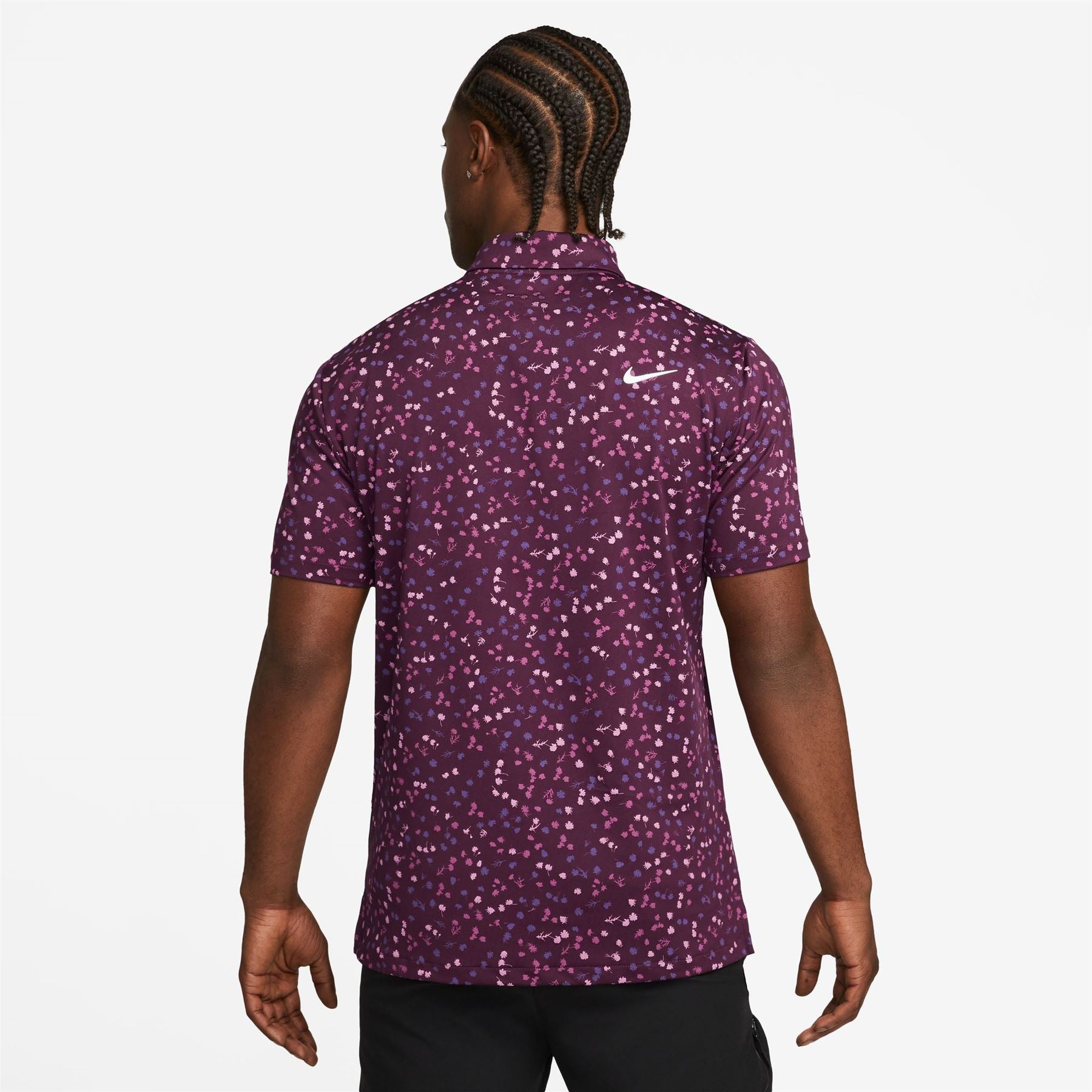 Dri-FIT Tour Stretch Micro Floral Polo Bordeaux Pink - W23