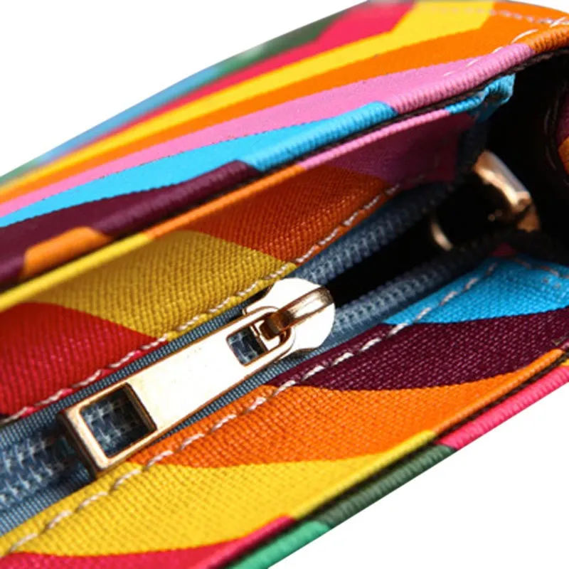 Forward Shoulder Messenger Bags Chain Rainbow Stripes