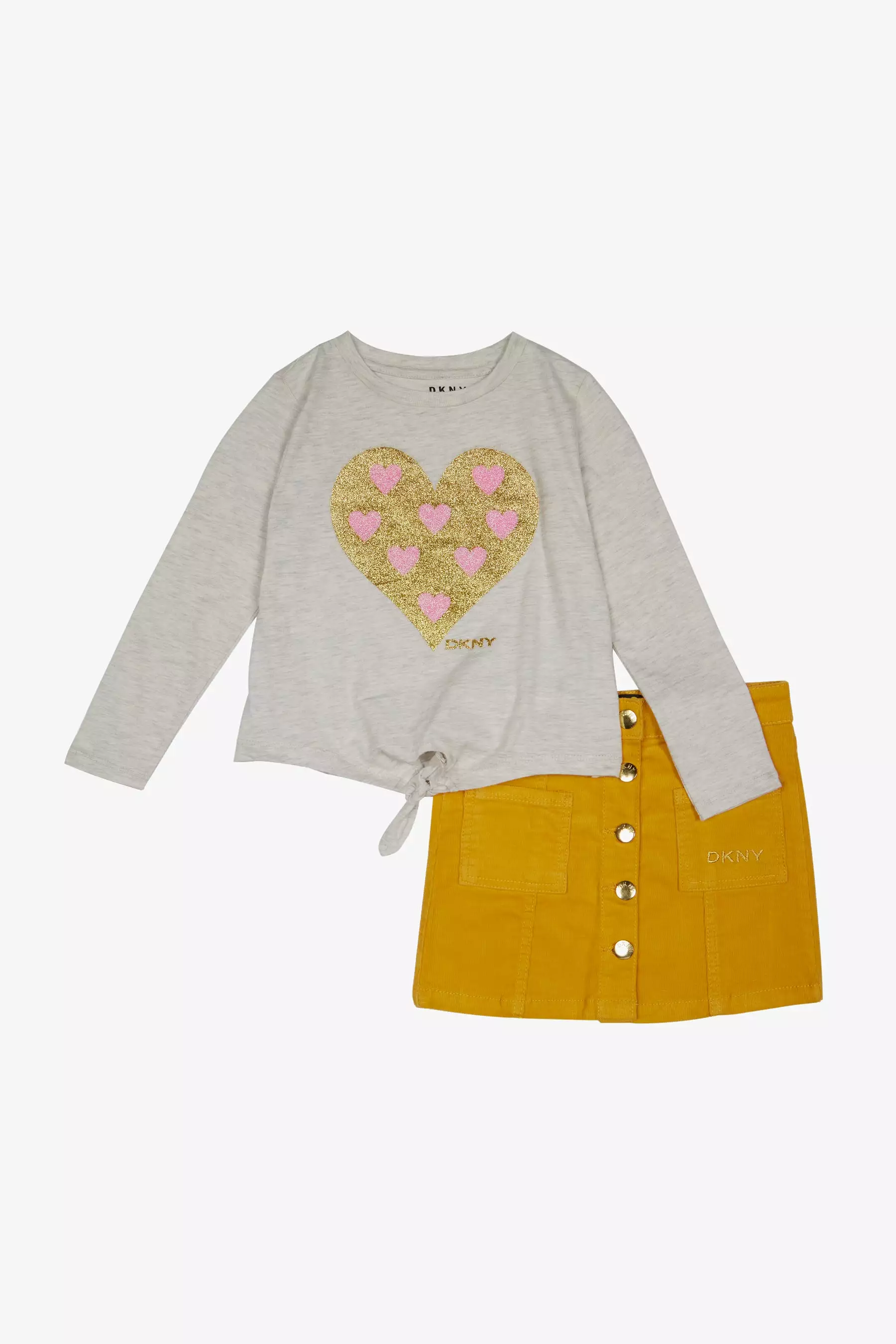 Girls 2 Piece T-shirt and Corduroy Skirt Set