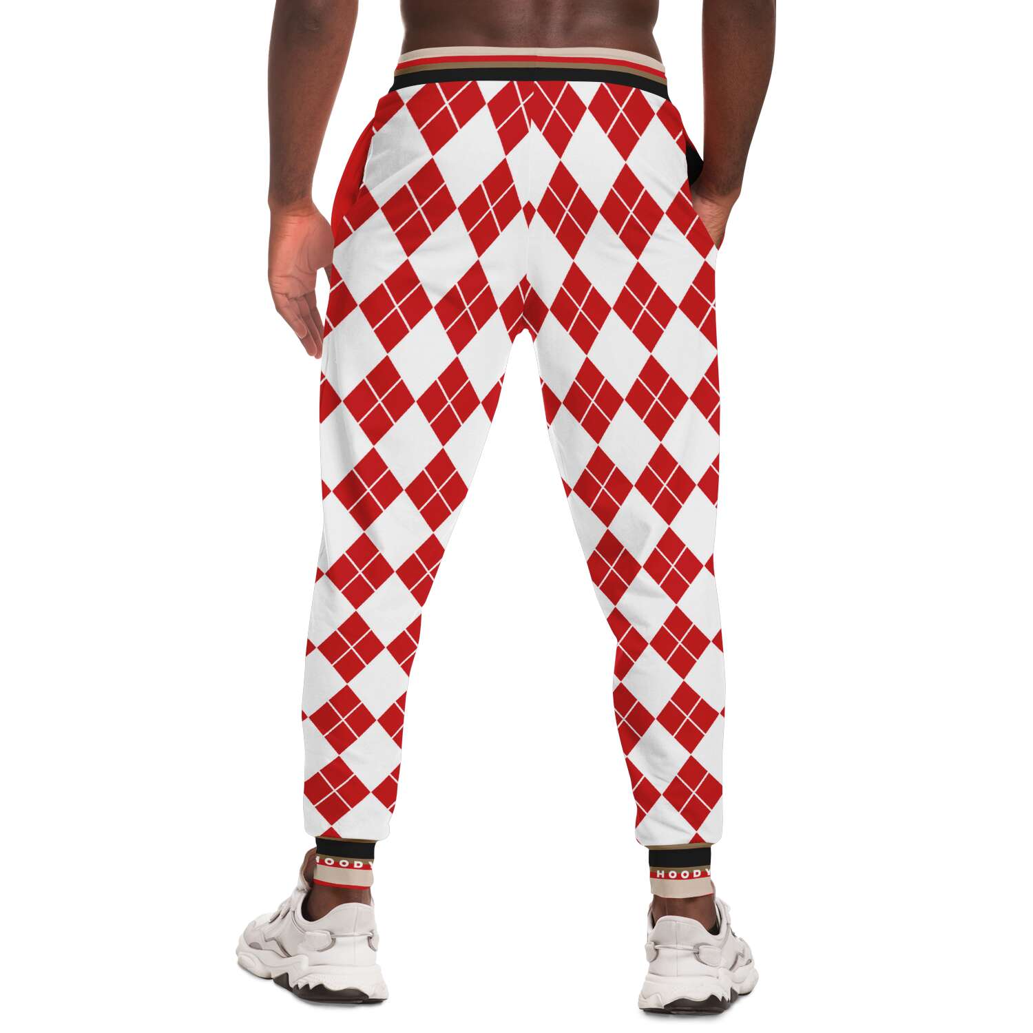 Gold Line Red Argyle Unisex Fleece Joggers