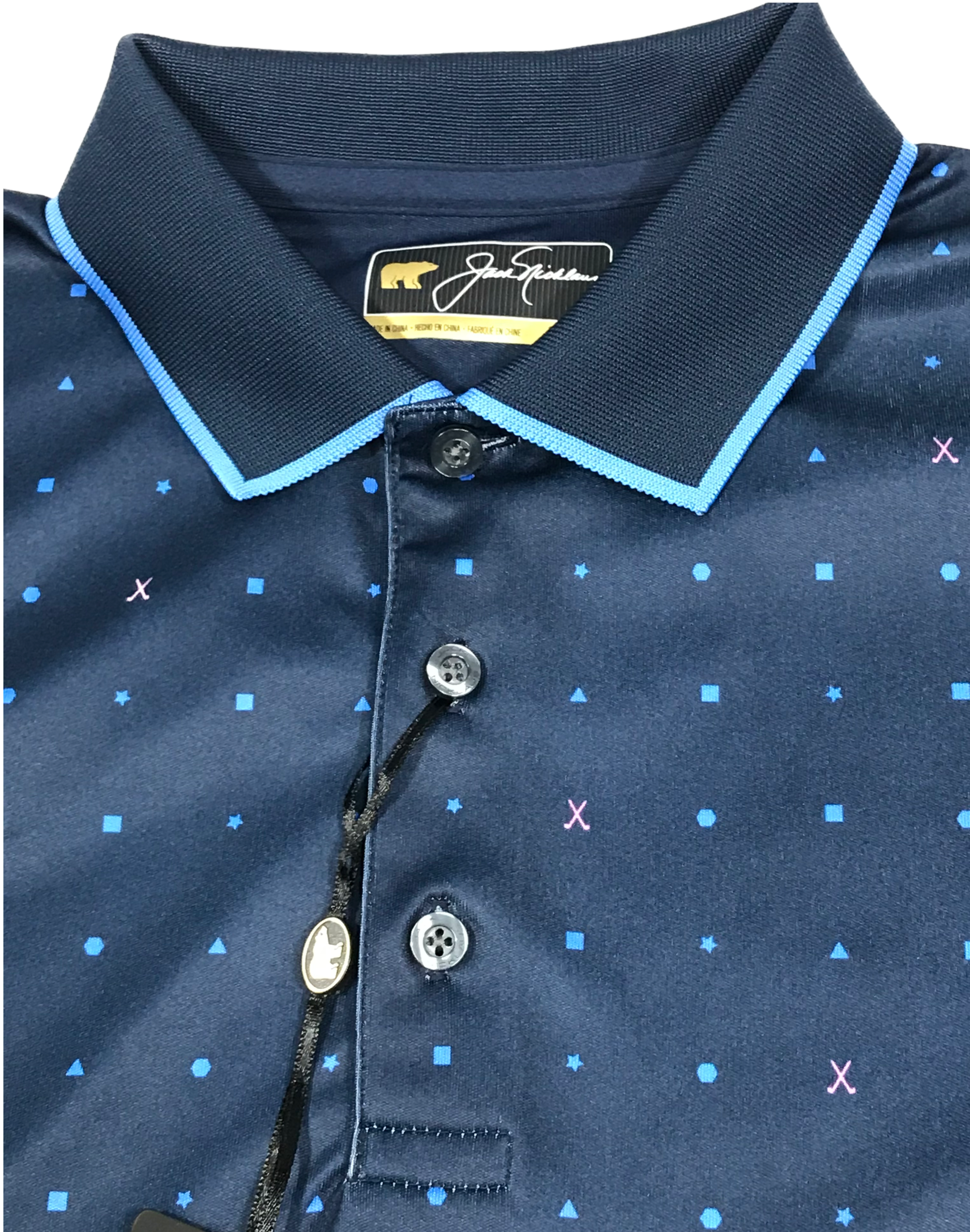 Jack Nicklaus Black Label by Perry Ellis All Over Mini Geo Polo Shirts